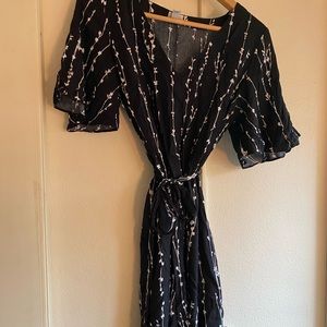 Black and white dress with flowy sleeves